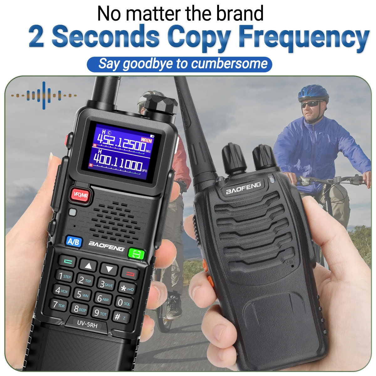 Baofeng UV-5RH 10W Air Band Walkie Talkie 3800mAh Frecuencia de copia inalámbrica Banda completa NOAA Tipo-C Radio de largo alcance UV-5R mejorada - imagen 3