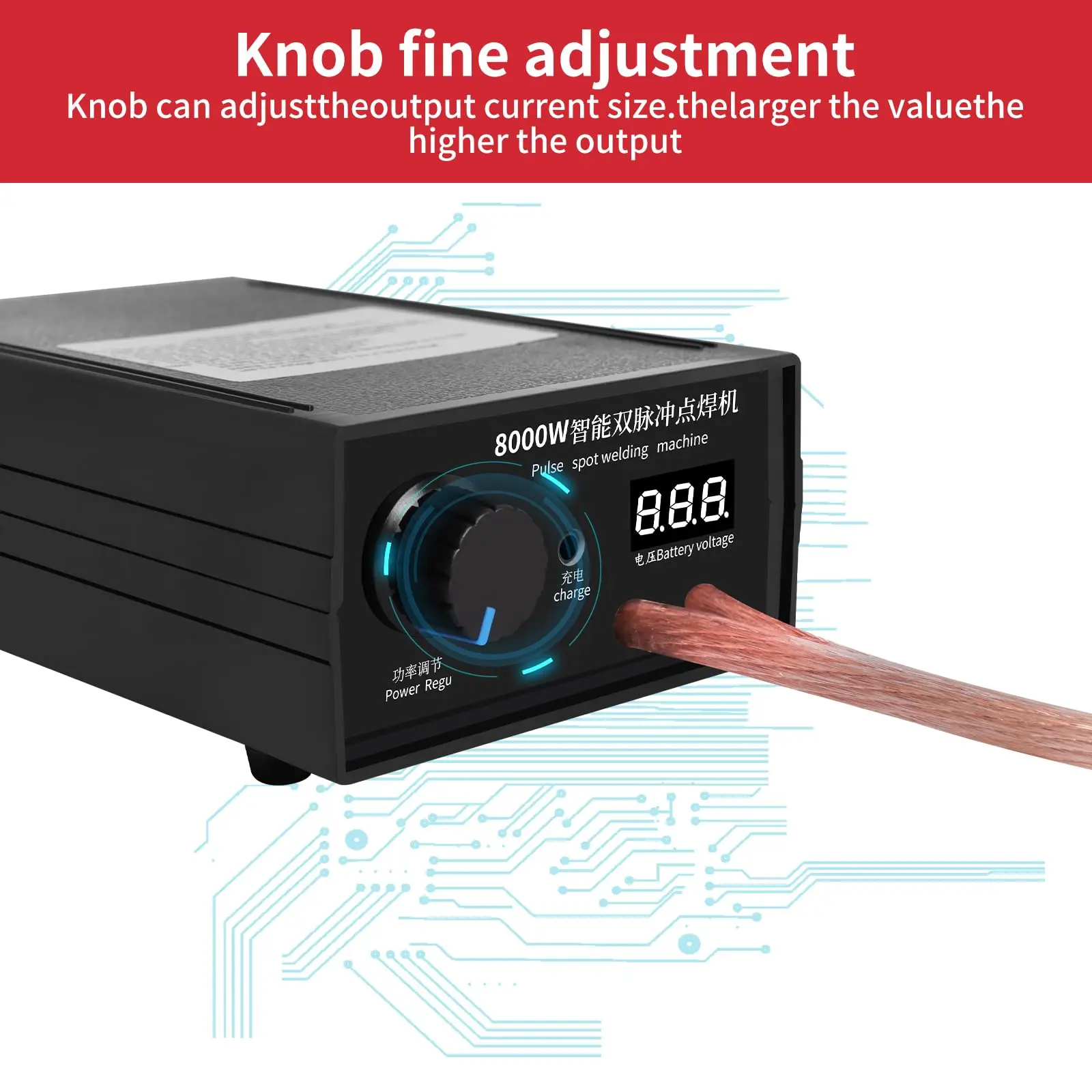 Soldadura por puntos portátil, batería de litio recargable de 8000W, soldadura por puntos 18650 de alta potencia para el hogar, juego completo de soldadura DIY - imagen 2