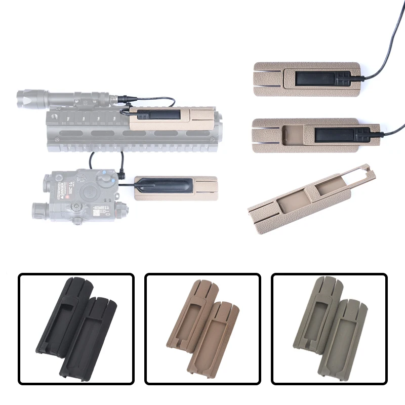 Panel de bolsillo para cicatriz ITI TD, juego de almohadillas de riel para interruptor remoto, 4,33 pulgadas, para caza, Airsoft, compatible con rieles de 20mm, linterna PEQ, ranura para tarjeta trasera de rata, 2 uds.