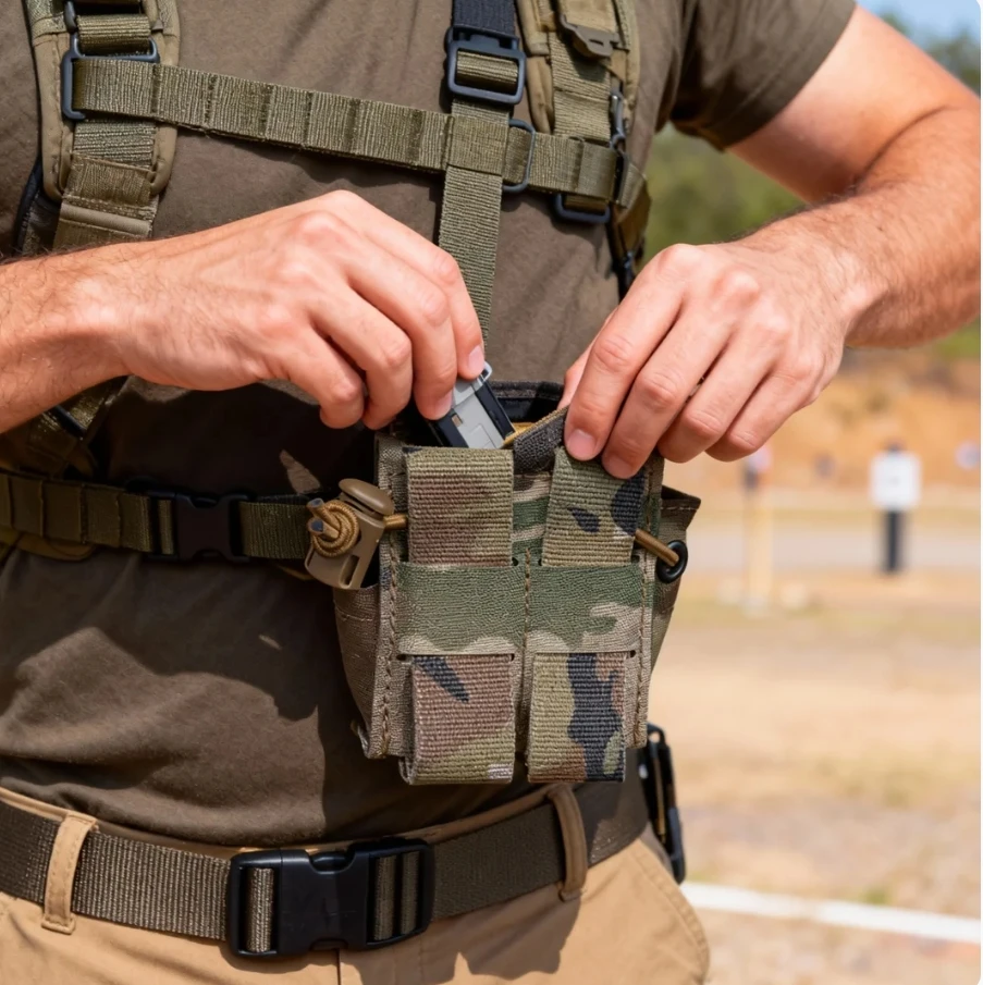 La bolsa de granada táctica multifuncional, una bolsa con función de objetos de lanzamiento, es adecuada para diversos escenarios tácticos.
