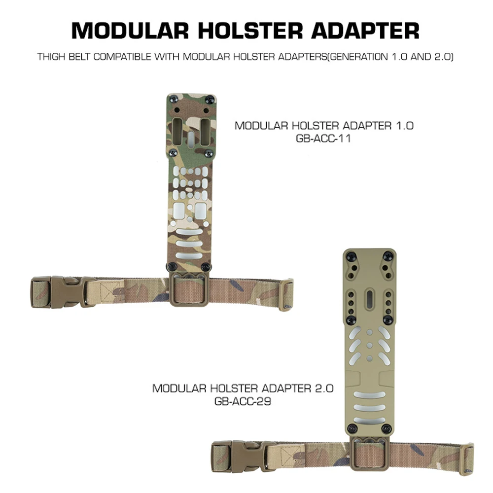 Funda de pistola, cinturón de muslo para pistola Modular de Metal táctico, adaptador de funda de pistola, transporte de pierna, plataforma QLS, adaptador Airsoft - imagen 5