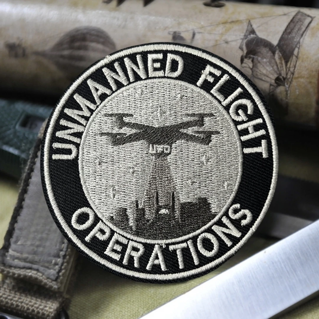 Parche táctico de moral de Dron OVNI, brazalete militar, parches de gancho y bucle bordados de extraterrestre Xfiles para ropa, pegatina para mochila - imagen 4