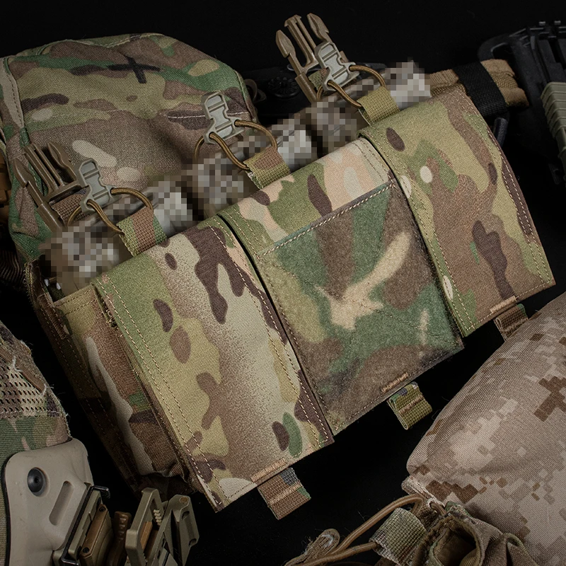 Bolsa táctica para revista QUAD 7,62, cartel con hebilla QASM, Panel frontal para CPC FCSK ARC JPC, portador de placa, chaleco de caza - imagen 5