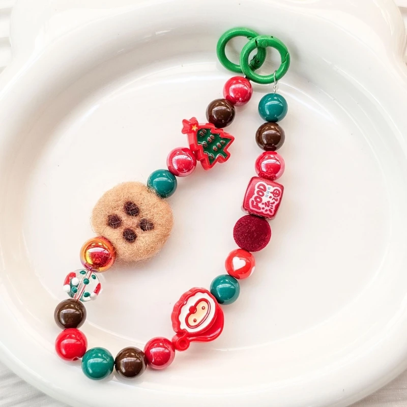 Colgante teléfono móvil para mujer y niña, cuerda colgante navideña para teléfono, cordón elegante hecho a mano con cuentas, - imagen 3