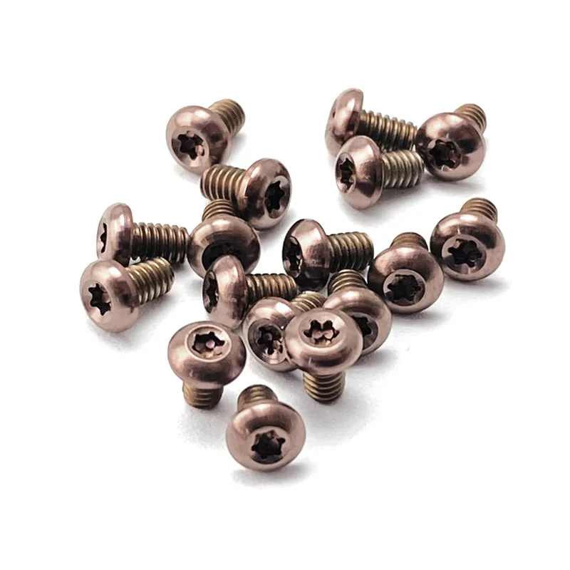 12 unids/lote 6 colores 6 tamaños cuchillo titanio 2-56 tornillo de rosca T6 cabeza de botón Torx para Spyderco Benchmade Emerson ZT Clip trasero clavo - imagen 4