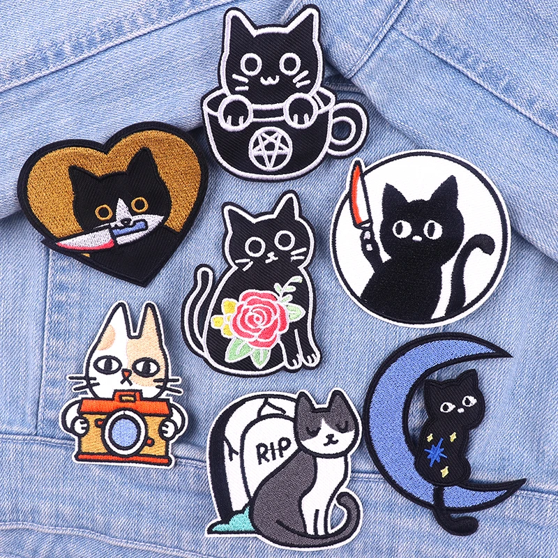 Parche bordado de dibujos animados/Punk, parches termoadhesivos para ropa, apliques de bricolaje para chaqueta - imagen 4