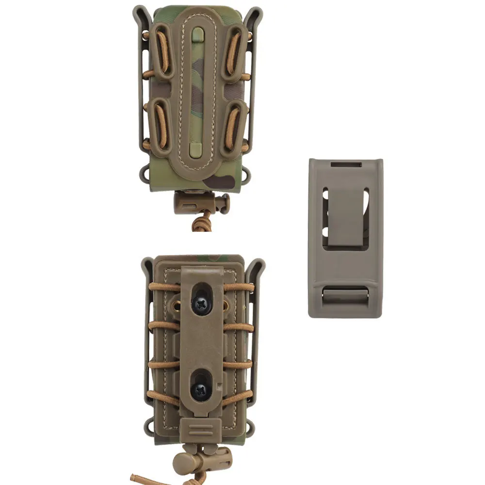 Mini Clip de cinturón táctico de estilo escorpión para caza y carcasa blanda Molle, bolsa para revistas de 9MM, cordón de choque, accesorios Airsoft de polímero de nailon - imagen 2