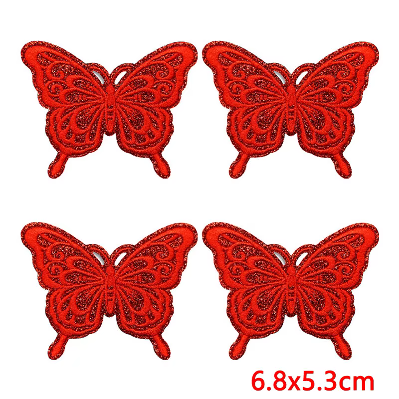 Parche bordado mariposas brillantes coloridas termoadhesivo para coser - imagen 3