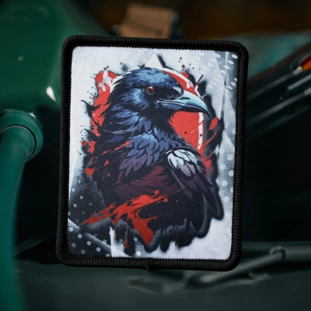 Parche de sangre y cuervo, emblema de moral táctica, brazalete del ejército militar, parches de gancho y bucle impresos para ropa, pegatina para mochila - imagen 5