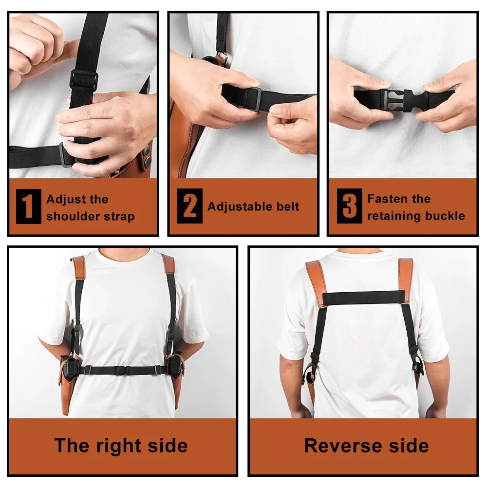 Funda táctica oculta para pistola, funda Universal de cuero para hombro, pistola para axila, bolsa de transporte para pistola, accesorios de caza 1911 - imagen 5