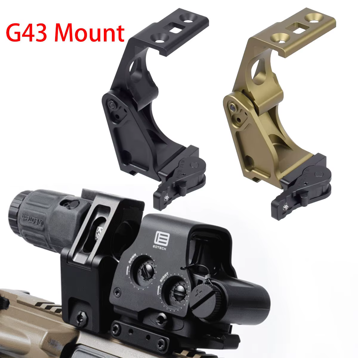 Lupa táctica FTC G43 3x montaje rápido y elevador para punto rojo