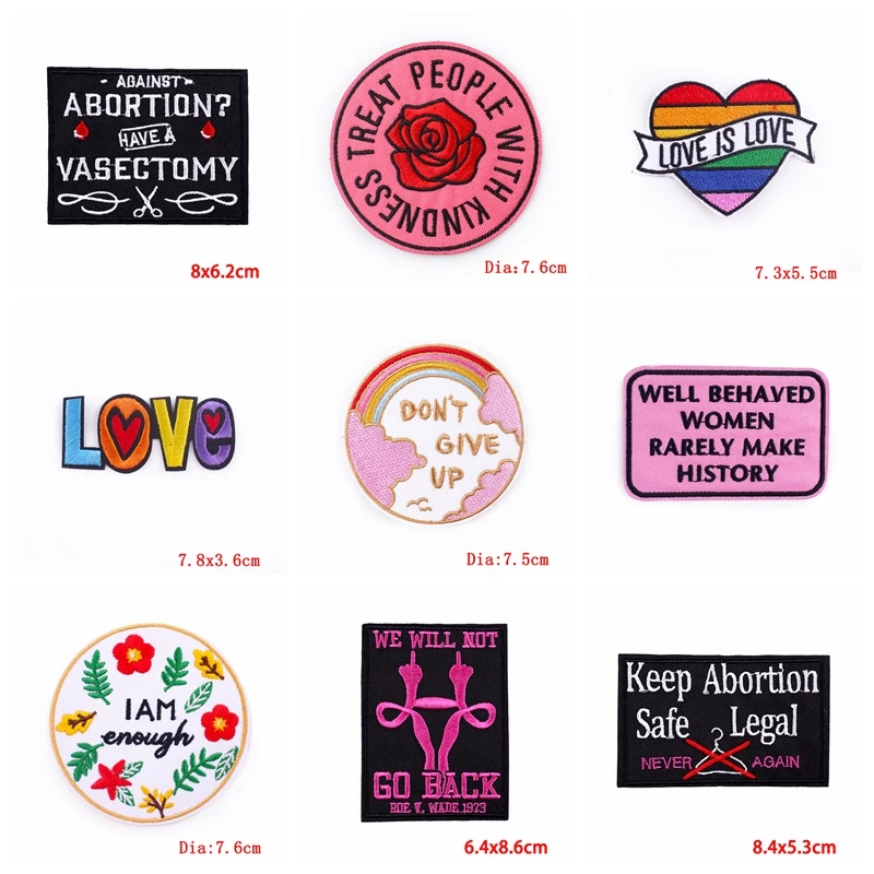 Parches de letras de arco iris de dibujos animados para mujer, 10 unids/lote, parches bordados para planchar, pegatinas para ropa - imagen 2