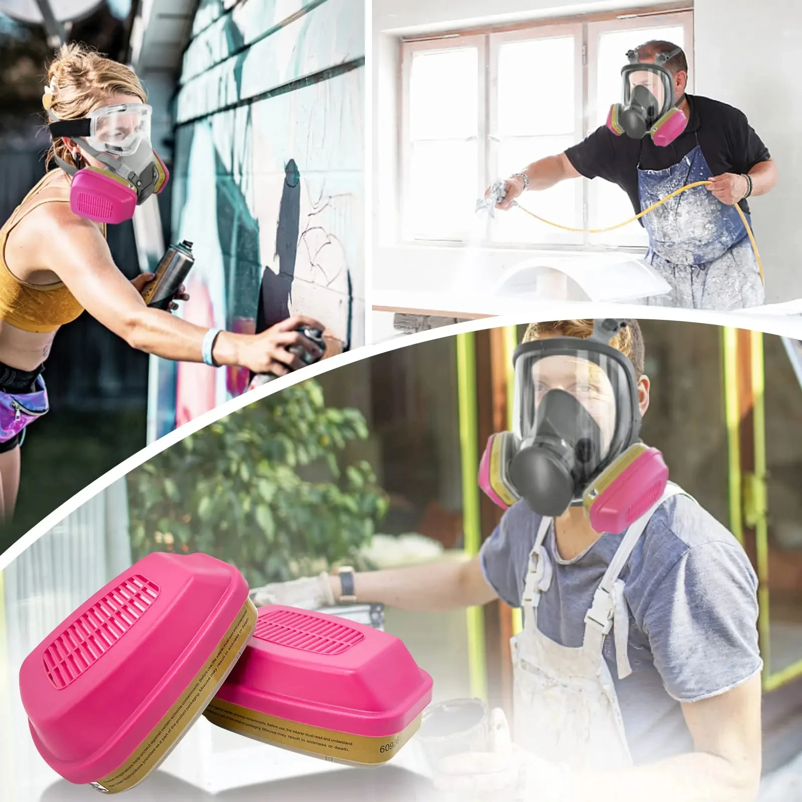 Respirador de cara completa para pintura, soldadura y resina - imagen 5