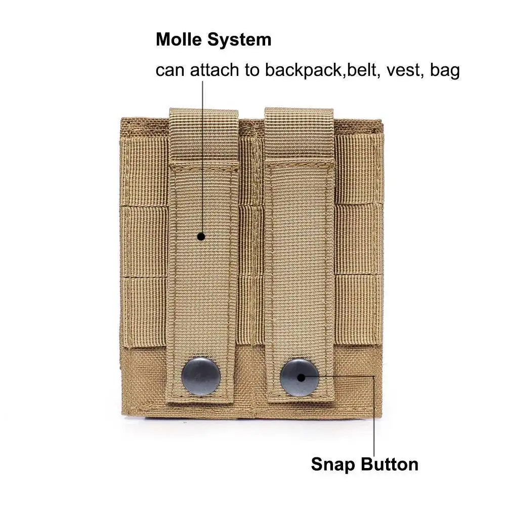 Bolsa táctica doble para revistas de 9mm, soporte MAG para pistola MP5A, banda elástica montada MOLLE, accesorios de caza - imagen 3