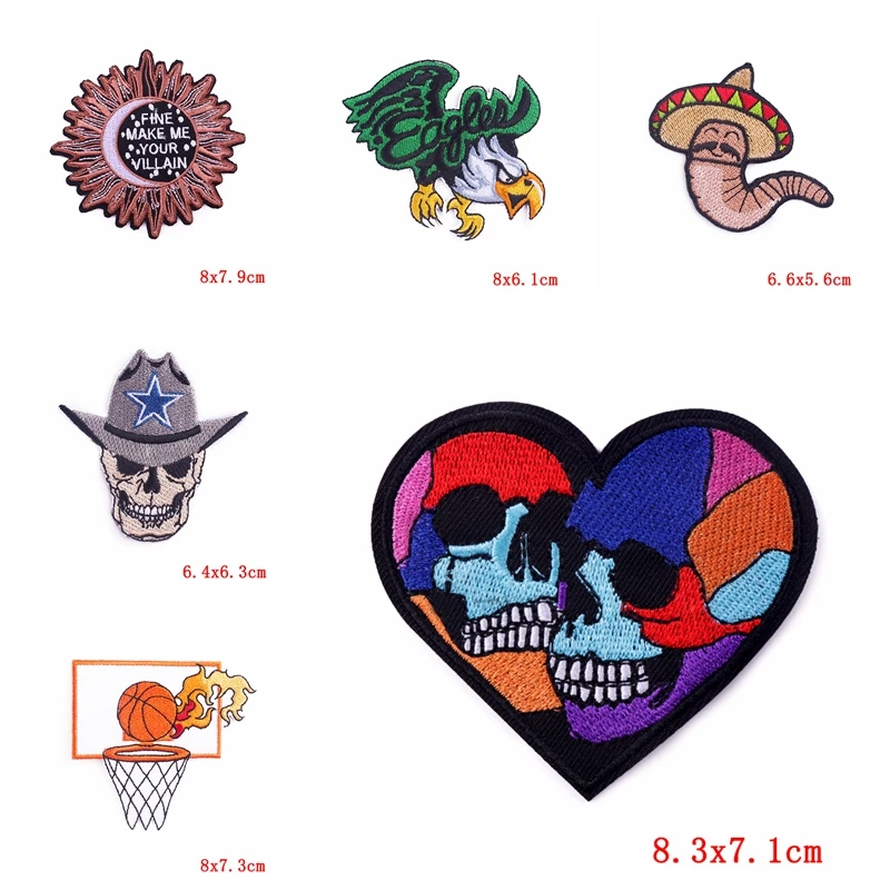 Parches bordados de águila/dinero para ropa, parche bordado para coser chaqueta, parche Punk, parches para planchar ropa DIY, 10 unids/lote - imagen 4