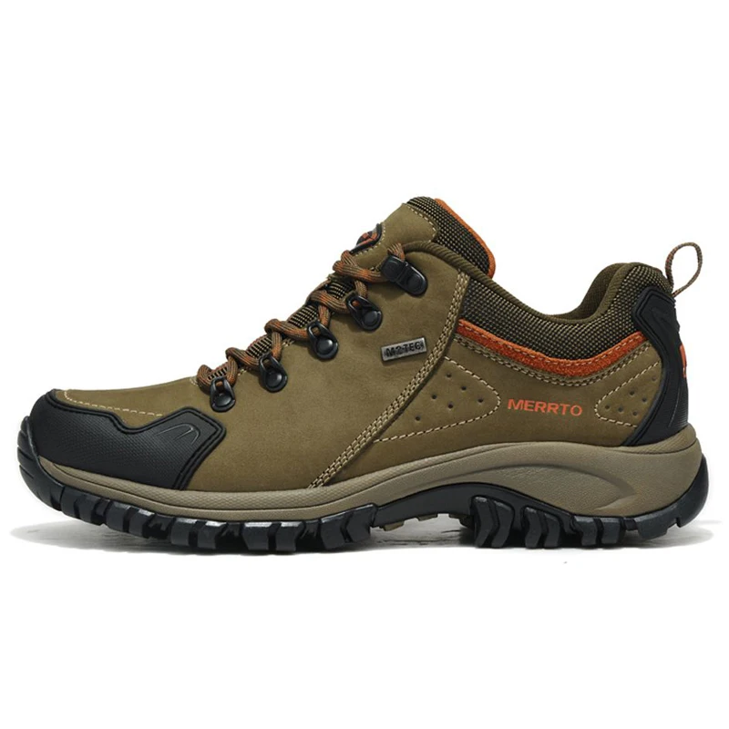 MERRTO-zapatos de senderismo de cuero de vaca para hombre y mujer, botas tácticas de Trekking, caza, turismo, montaña, zapatillas de escalada transpirables - imagen 5
