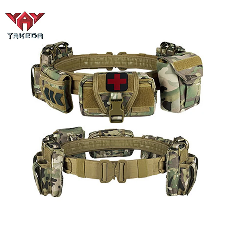 Cinturón táctico Yakeda, camuflaje para exteriores, caza, aplicación de la ley táctica, seguridad de servicio, cinturón para pistola de aire de tráfico - imagen 3