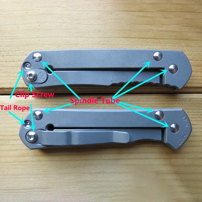 Juego completo de tornillos de mango de cuchillo de acero inoxidable para Origin CR, Chris Reeve, Mini estándar, tubo de husillo de Sebenza pequeño 21 °, 1 Juego - imagen 3