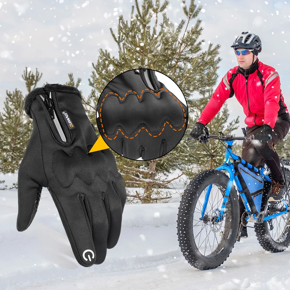 Guantes de invierno con pantalla táctil para hombre y mujer, manoplas cálidas para esquí, clima frío, conducción, bicicleta, trabajo, táctico, a prueba de viento, antideslizante, guante de dedo completo - imagen 2