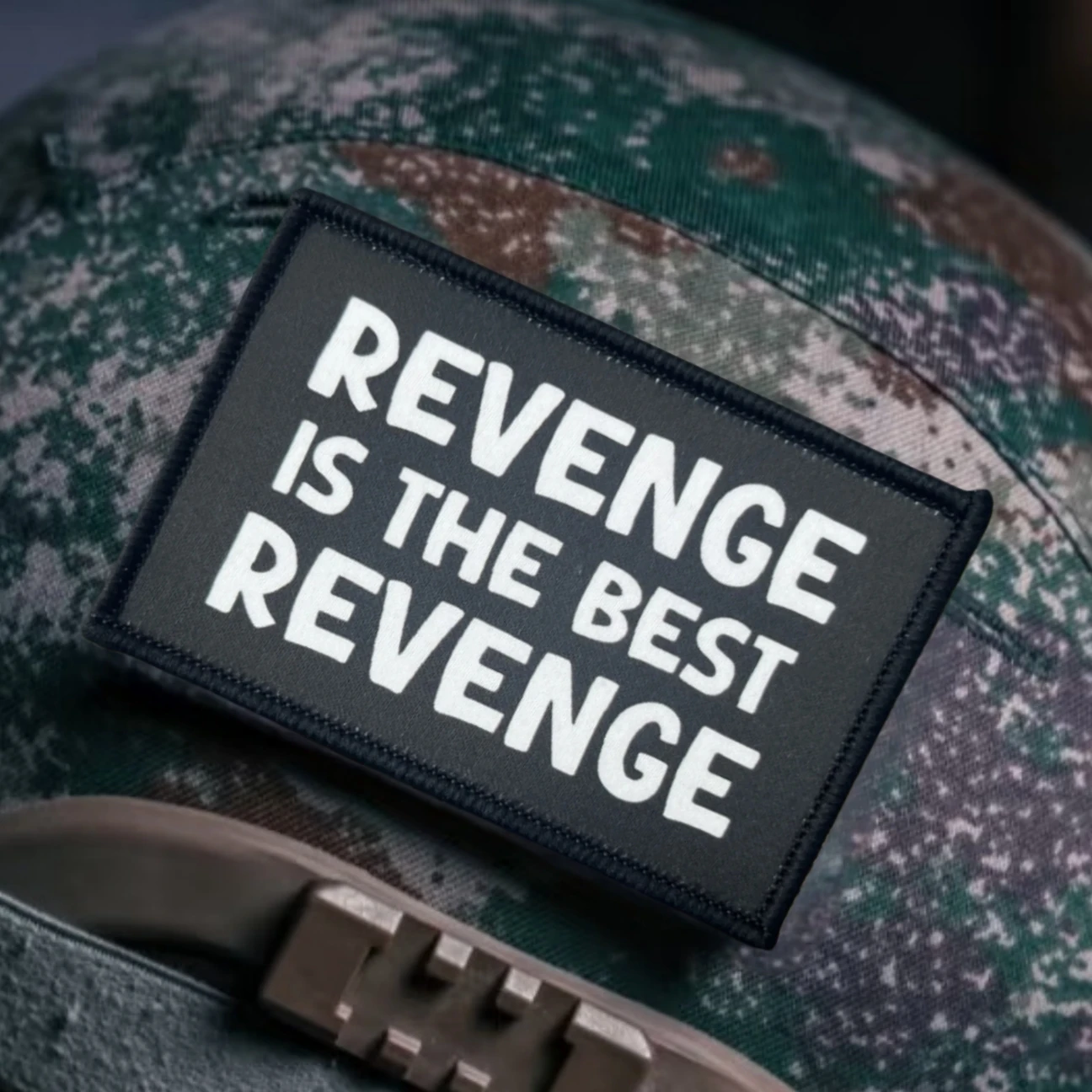 Parches impresos con insignia de moral divertida de la mejor venganza para ropa, brazalete militar táctico, gancho y bucle, accesorios para mochila, pegatinas