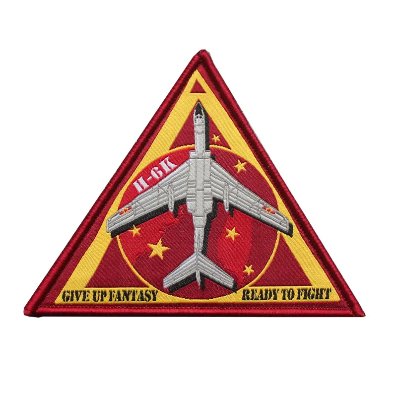 H-6K marca tejida insignia de moral conmemorativa brazalete Boom 66k parche de gancho y bucle de bombardero J20 Veyron pegatinas tácticas para mochila - imagen 2