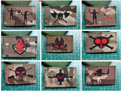 Corte con láser, estampado de gancho y bucle, parche de bandera pirata, parche de grupo de relojes de lucha libre