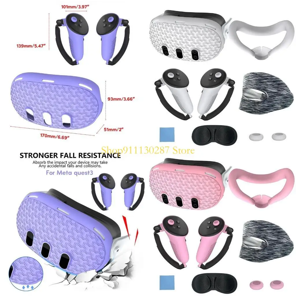 Cubierta auricular anti-Throw J1HC mangas protectoras suaves para agarre del controlador auriculares