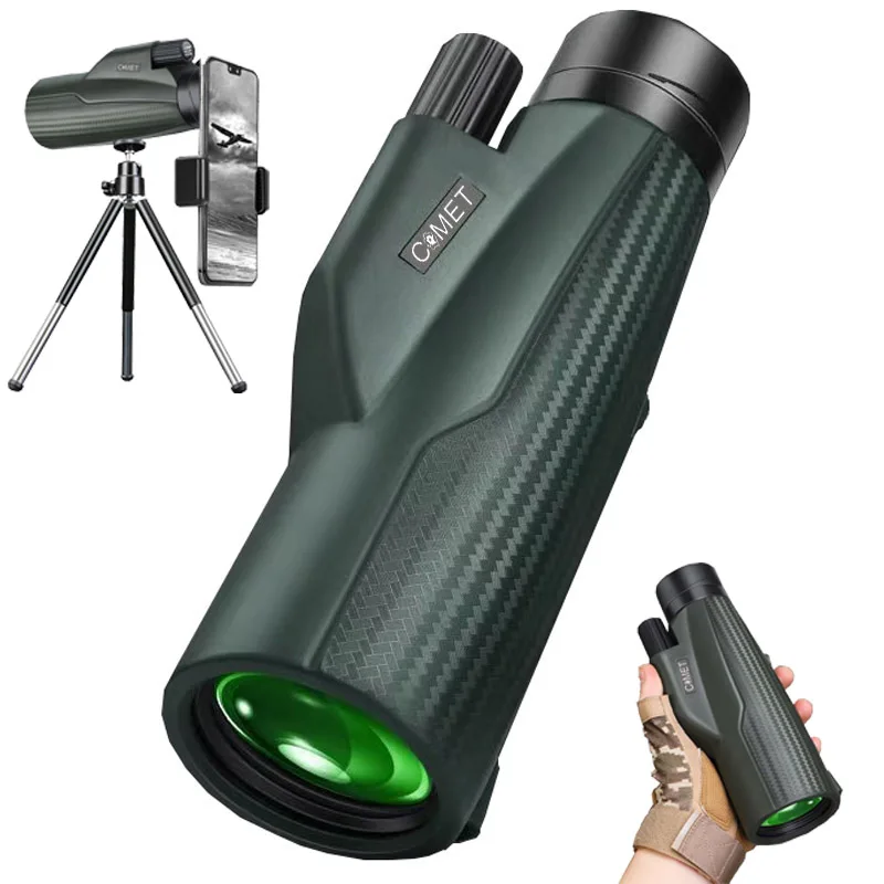 COMET 10X50 BAK4 monoculares de prisma de alta potencia HD telescopio de mano compacto impermeable para observación de aves eventos deportivos Camping - imagen 2