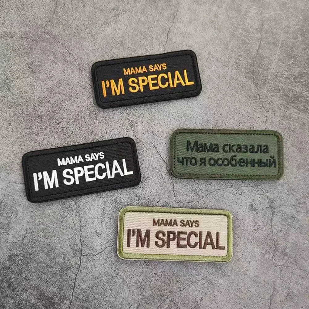Mama Says Im parche especial, parches bordados rusos, brazalete táctico de moral para ropa, insignia de mochila, apliques de gancho y bucle - imagen 3