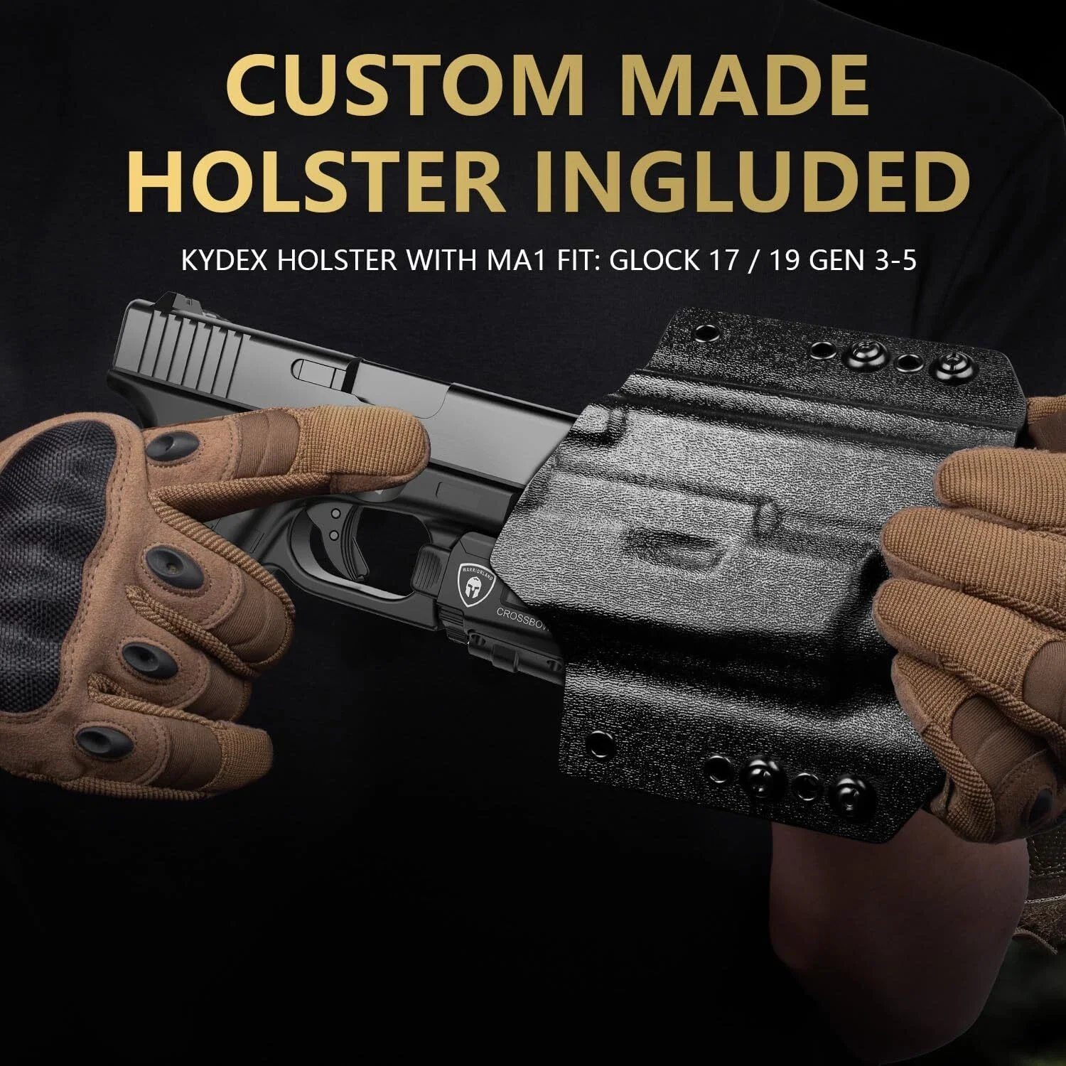 Láser de luz universal para funda Glock 17/19 OWB, haz verde y luz táctica, MA1 - imagen 2