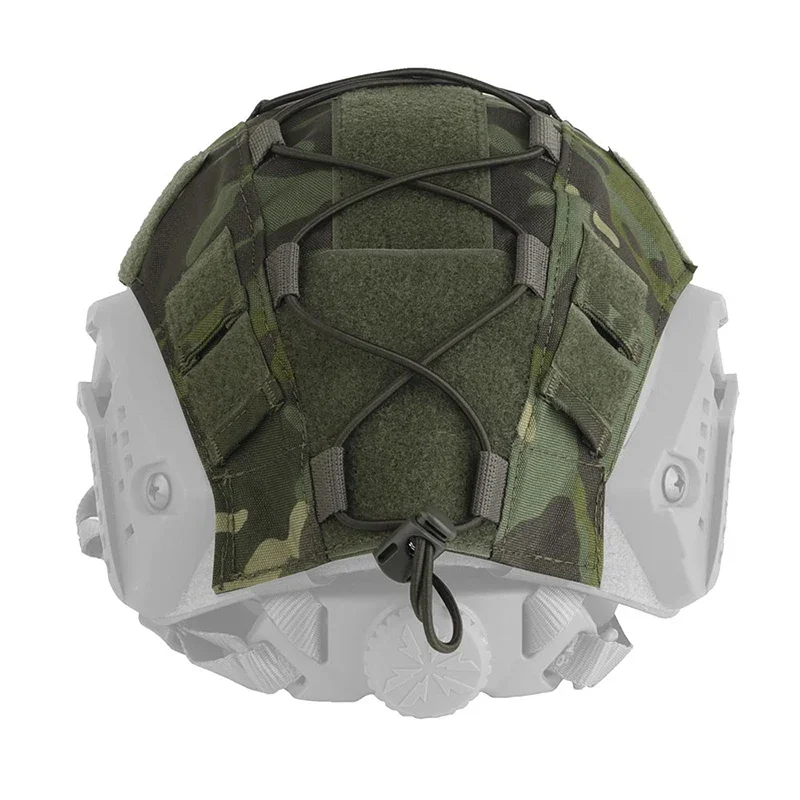 Funda táctica para casco con cordón elástico para cascos FAST PJ BJ MH, tela para casco Airsoft, talla M L - imagen 5