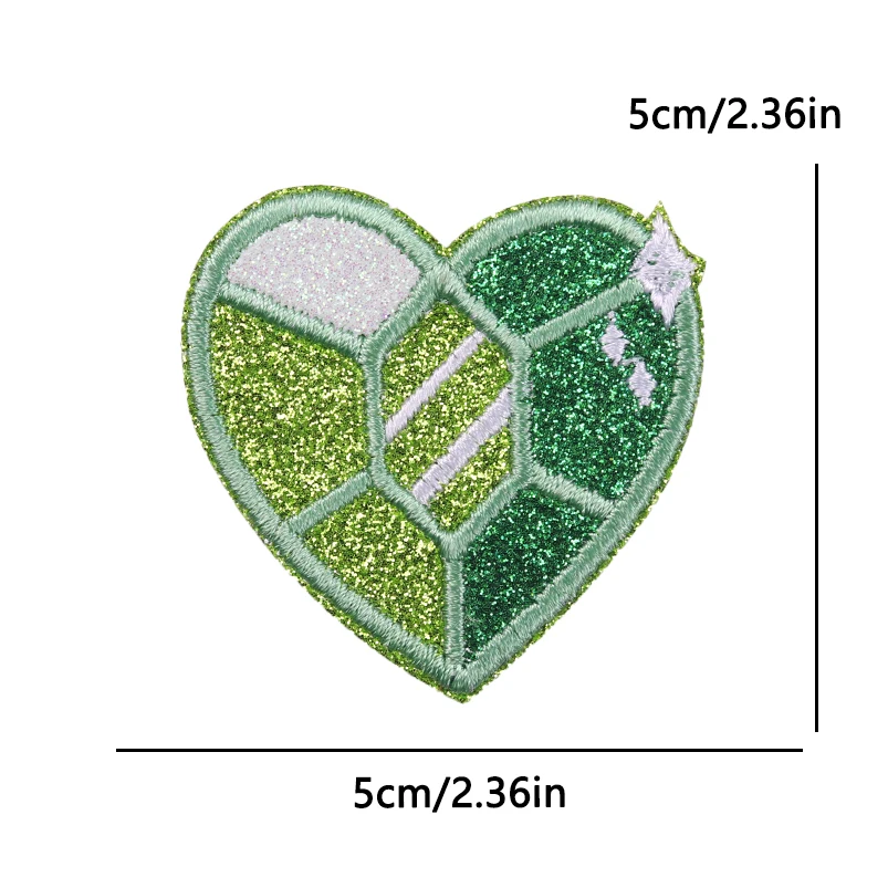 Parche termoadhesivo corazón lazo de diamantes chaqueta vaquera - imagen 2