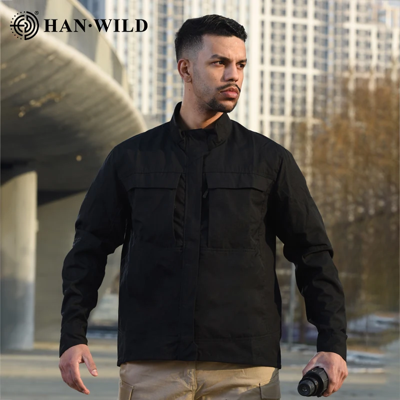 Chaqueta de combate del Ejército para hombre, abrigo táctico para acampar, Tops impermeables, abrigos Multicam, ropa de caza, senderismo, Softair - imagen 4