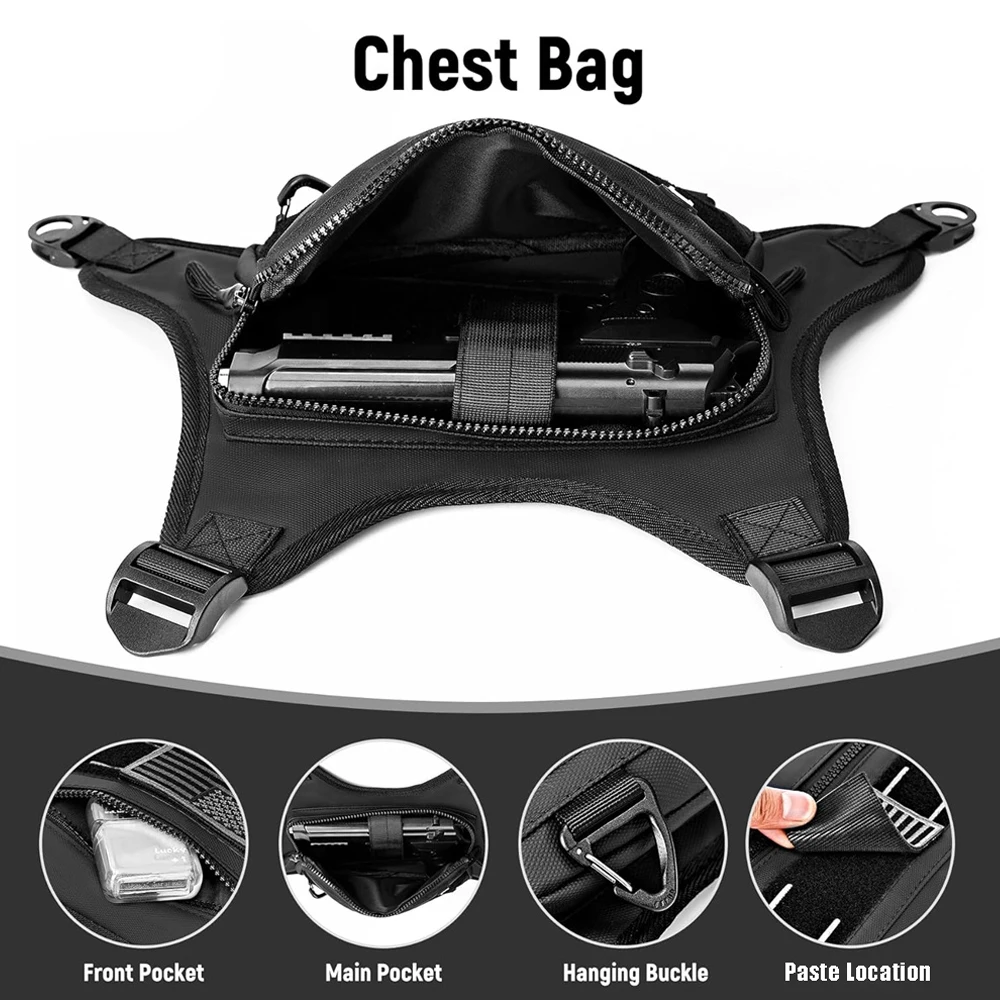 Bolsa de pecho deportiva con funda para pistola, paquete frontal ligero para el pecho, bolsa de almacenamiento para pistola, chaleco para correr, bolsa de herramientas EDC para exteriores - imagen 2