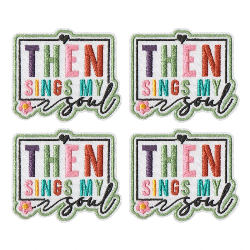 10 unids/lote, venta al por mayor, parche de chica Jesús, parches bordados con letras de arcoíris de dibujos animados, parches para planchar para ropa, chaquetas, pegatinas - imagen 4