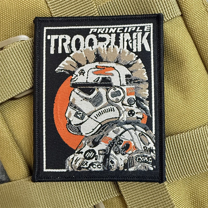 TROOPUNK-insignia tejida con gancho y bucle Z Sparta, brazalete de moral con personalidad, parche táctico, accesorios para mochila al aire libre, pegatinas - imagen 2