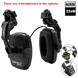Orejeras de tiro militar, auriculares tácticos de caza, Protector auditivo electrónico, reducción activa de ruido, auriculares con captación de sonido