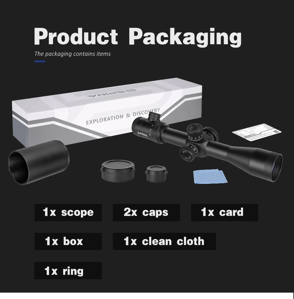 SPINA Optics-mira telescópica de largo alcance, visor óptico de 30mm, 4-16x44 segundo plano Focal, iluminado en rojo/verde, para caza táctica - imagen 5