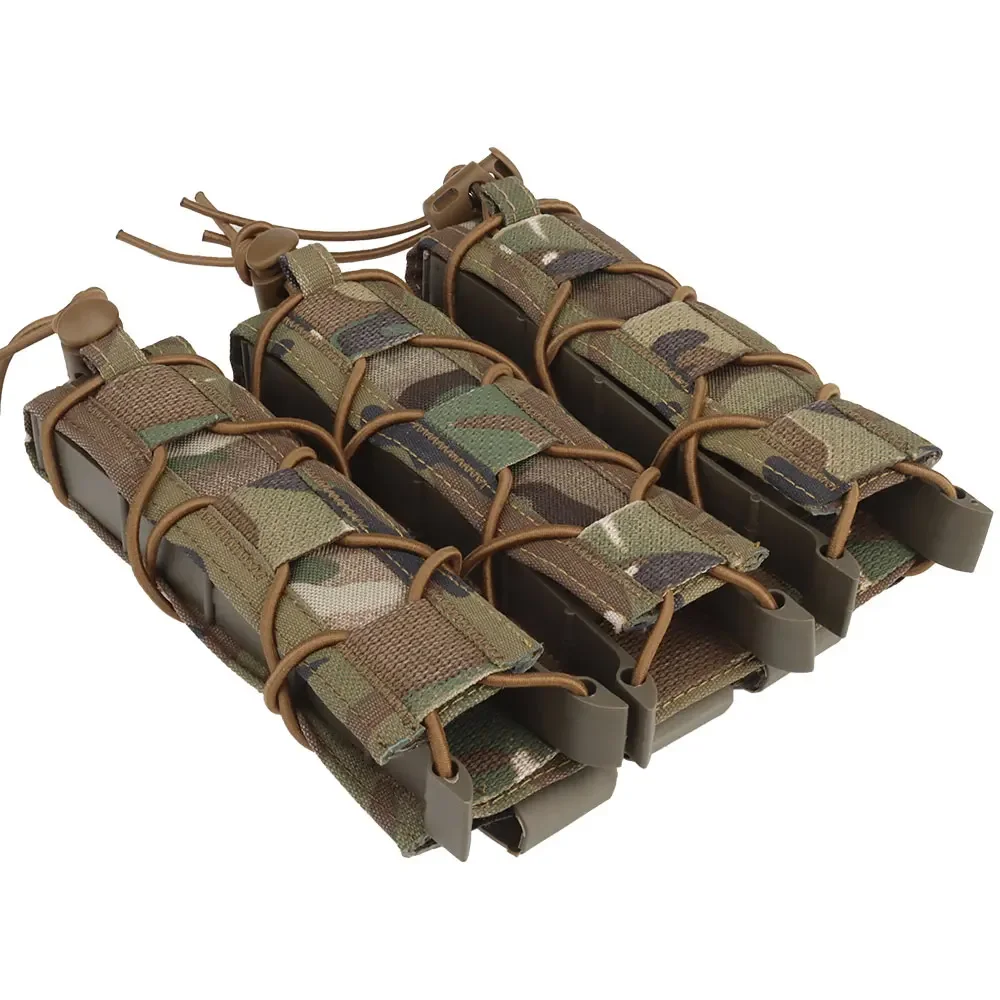 Bolsa táctica tipo tigre larga Triple Quick Pull 9mm Molle Mag accesorios Airsoft - imagen 3