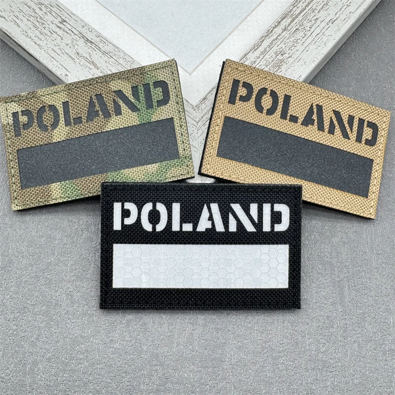 Parche táctico reflectante IR con bandera de Polonia, brazalete de tela, emblema de gancho y bucle del ejército, insignias de combate moral, 1 ud. - imagen 3