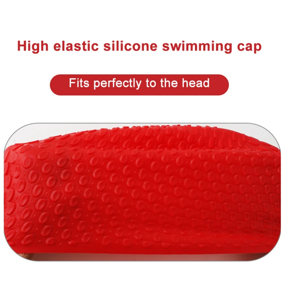 Gorros de natación de silicona para hombres y mujeres, gorros elásticos de natación con textura antideslizante y excelente elasticidad, fáciles de poner y quitar - imagen 4