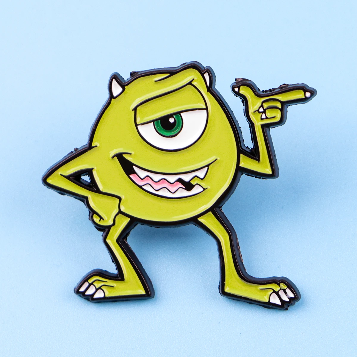 2 unids/set lindo monstruo esmalte Pins broche de dibujos animados conjunto sombrero solapa Pin insignia mochila accesorios joyería regalos para amigos - imagen 3