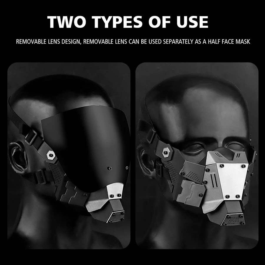 Cyberpunk Commander máscara táctica para Paintball, Airsoft, esquí al aire libre, gafas antivaho, Festival de Música de Halloween, máscara de Cosplay de ciencia ficción - imagen 3