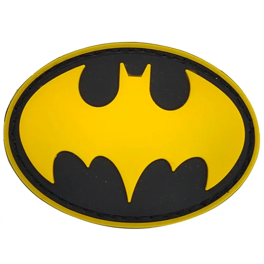 Insignia de murciélago negro y amarillo, parches de PVC, gancho y bucle, brazalete de moral, decoración de mochila militar, emblema táctico, accesorios, pegatinas - imagen 4
