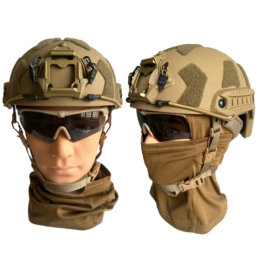 Conjunto casco táctico militar gafas lentes máscara protección airsoft - imagen 4