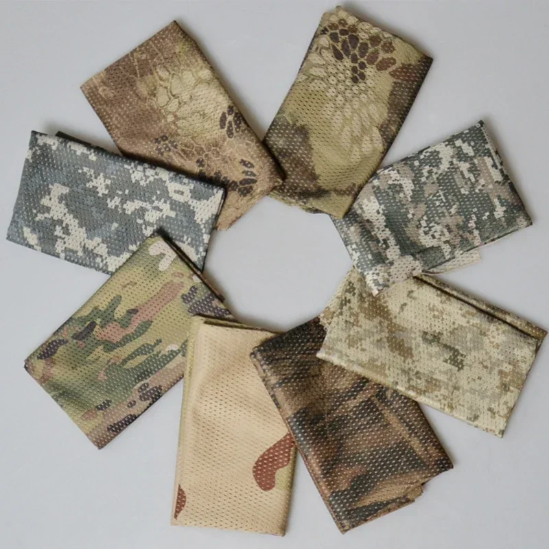 FG atacs bufanda táctica camuflaje malla cuello bufanda máscara facial envoltura para la cabeza transpirable al aire libre Camping caza senderismo bufandas ropa - imagen 5