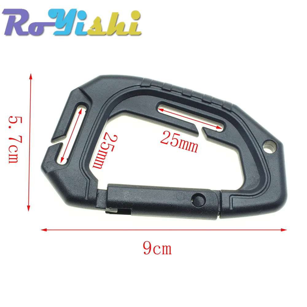 Mosquetón con Clip de plástico en forma de D, 200LB, hebilla de montañismo, llavero colgante para exteriores, gancho, accesorios de escalada, 1 Uds. - imagen 3