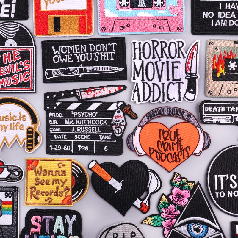 Nuevas chaquetas, mochila, parches bordados para coser, parche DIY Punk/cráneo, parches para planchar para ropa, parche de cinta musical Rock, insignias para coser - imagen 2