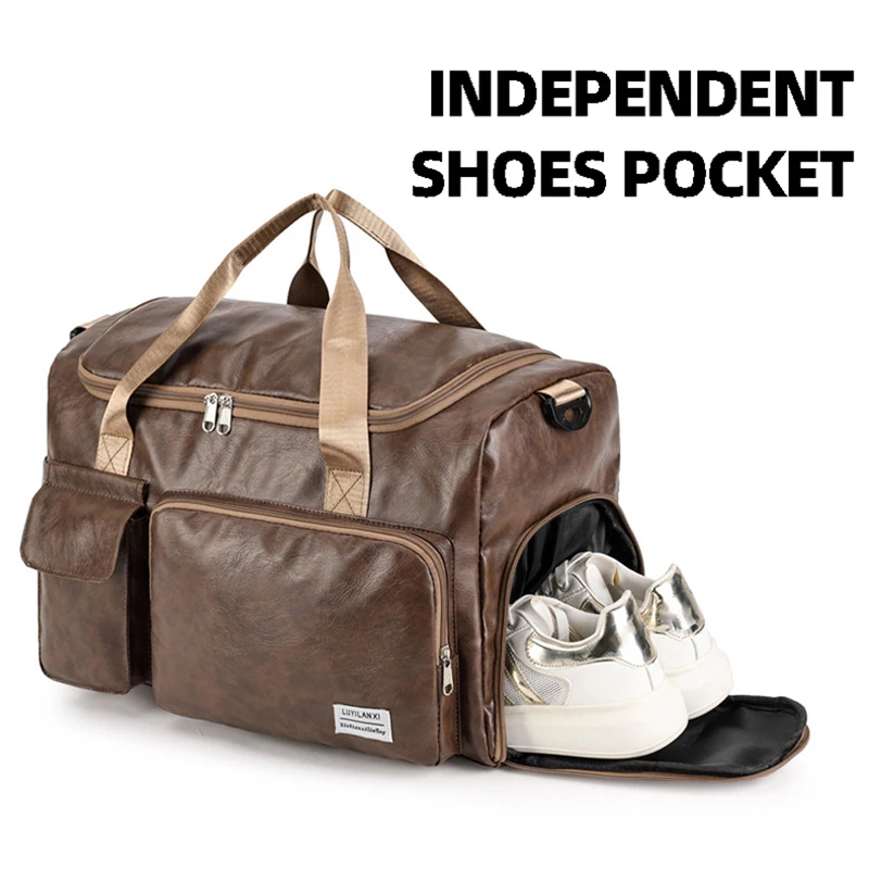 Bolsa de Yoga para gimnasio con bolsillo para zapatos, bolsa de viaje para exteriores, bolsas de hombro tipo bandolera, bolso de equipaje para viaje de negocios - imagen 5