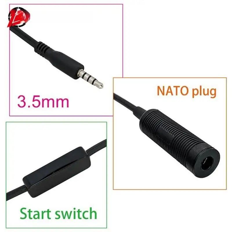 Teléfono PTT US NATO Nexus U93 TP120 enchufe táctico de caza a enchufe de 3,5mm adaptador de música - imagen 5